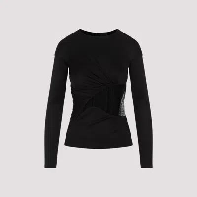 GIVENCHY BLACK DRAPED DESIGN TOP