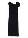Givenchy Draped-detail One-shoulder Midi Dress In Black