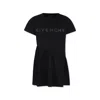 Givenchy Black Dress For Girl With Logo And Rhinestones In Black