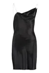 GIVENCHY BLACK EMBELLISHED SILK MINI DRESS WITH THIN AND REMOVABLE STRAPS FOR WOMEN