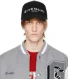 GIVENCHY BLACK EMBROIDERED CAP
