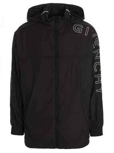 GIVENCHY BLACK EMBROIDERED LOGO JACKET