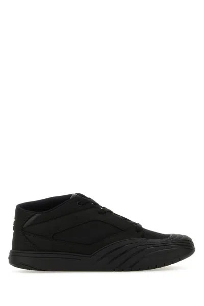 GIVENCHY BLACK FABRIC AND LEATHER SKATE SNEAKERS