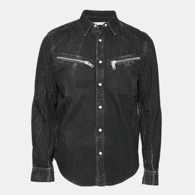 Pre-owned Givenchy Black Faded Effect Denim Shirt L
