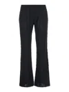 GIVENCHY BLACK FLARED LEG PANTS WITH 4G LOGO ALL-OVER IN VISCOSE BLEND WOMAN