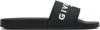 Givenchy Black Flat Pool Slides In Black