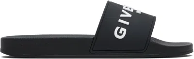 Givenchy Black Flat Pool Slides