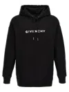 Givenchy Flocked Logo Hoodie With Drawstring Hood In Black