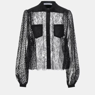 Pre-owned Givenchy Black Floral Lace Shirt M (fr 38)