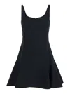 Givenchy Black Fluted Mini Dress In Animal Print