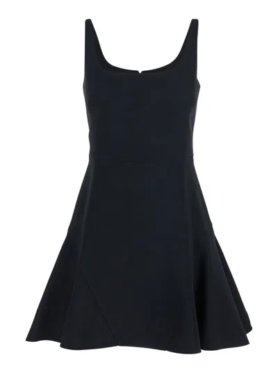 GIVENCHY BLACK FLUTED MINI DRESS