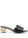 Givenchy Womens Black G Cube Monogram-print Canvas Mules