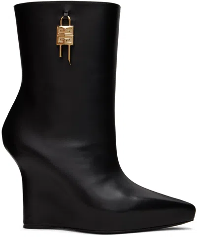 Givenchy Black G-lock Ankle Boots In 001 Black