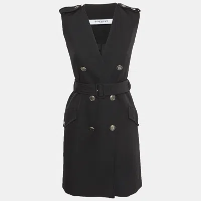 Pre-owned Givenchy Black Gabardine Double Breasted Mini Dress S
