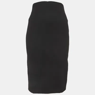 Pre-owned Givenchy Black Gabardine Pencil Skirt M