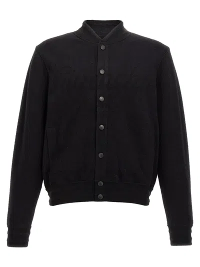 Givenchy Black Jacquard Logo Bomber Jacket In 001-black