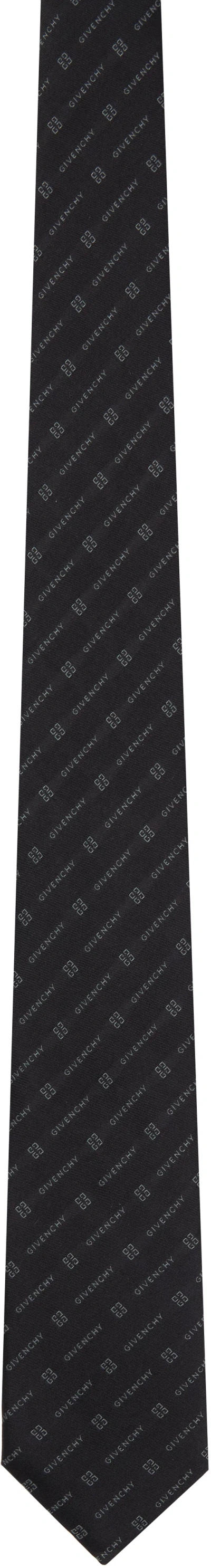 Givenchy Black '' 4g Silk Tie