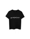 Givenchy Boy's Contrast Logo-print T-shirt In Black