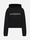 Givenchy Cropped Black Hoodie With Signature Logo