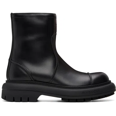 Givenchy Black ' Cargo' Biker Leather Boots