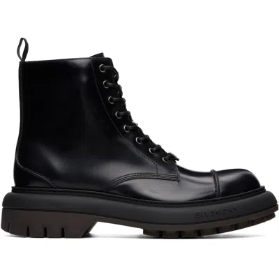 Givenchy Black ' Cargo' Leather Boots
