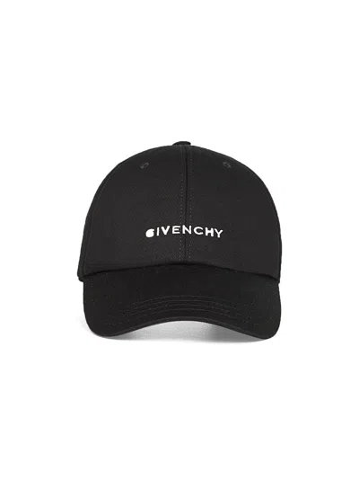 Givenchy Black  Embroidery Canvas Cap