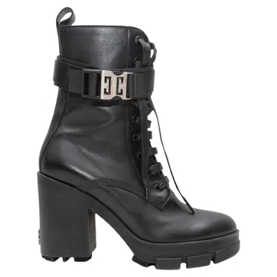 Pre-owned Givenchy Black  Heeled Combat Boots Size 39