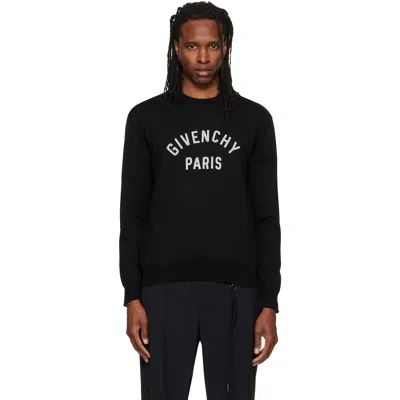 Givenchy Black ' Paris' Pearl Embroidery Sweater