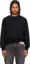 Givenchy Black Crewneck Sweatshirt With Logo Patch On The Front In Cotton Man In Black