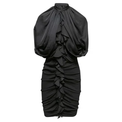 Pre-owned Givenchy Black  Ruched Dress Size Fr 40