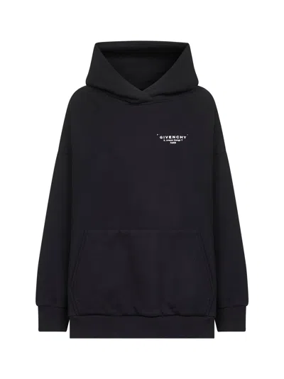 GIVENCHY BLACK GIVENCHY STAMP HOODIE