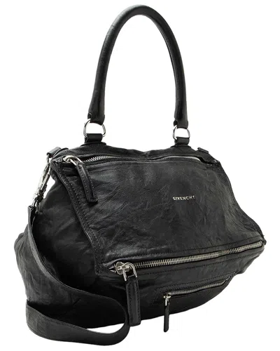 Pre-owned Givenchy Black Goatskin Pandora Medium Shoulder Bag (authentic Pre-loved)