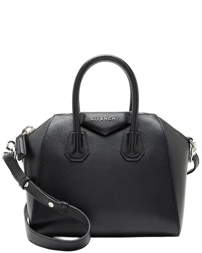 Pre-owned Givenchy Black Goatskin Sugar Antigona Mini Satchel (authentic Pre-loved)