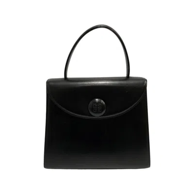Pre-owned Givenchy Black Gold Leather Handbag Tote Bag () In Black, Gold