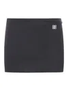 Givenchy Mini Skirt In Wool With 4g Liquid Detail In Black