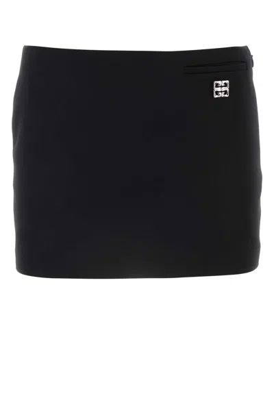 Givenchy Black Grain De Poudre Mii Skirt