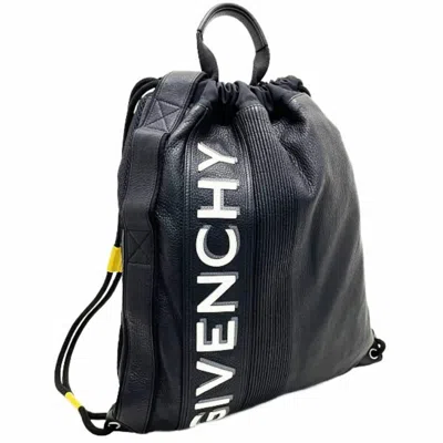 Pre-owned Givenchy Black Gray White Yellow Nylon Leather Backpack () In Black, Gray, White, Yellow
