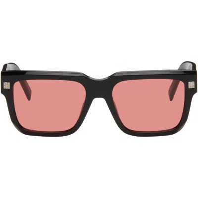 Givenchy Black Gv Day Square Sunglasses In Shiny Black / Borde