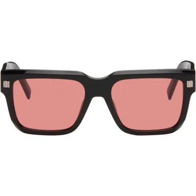 Givenchy Black Gv Day Square Sunglasses In Shiny Black / Borde