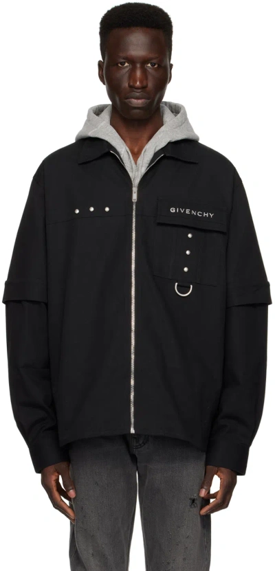Givenchy Black Hardware Shirt In 001-black