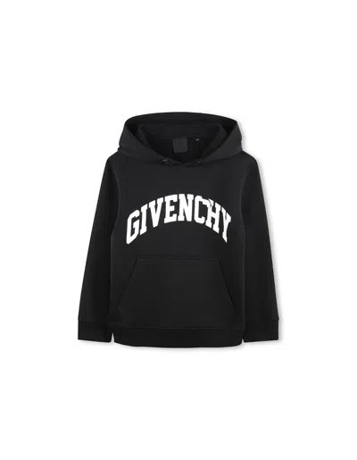 Givenchy Kids' Black Hoodie With Lettering Logo