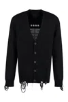 Givenchy Men's Intarsia Detail Cotton Cardigan In Black