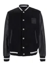 Givenchy Men Black Jacket With 4g Motif On Front In Wool And Tech Fabric Blend Man In Black