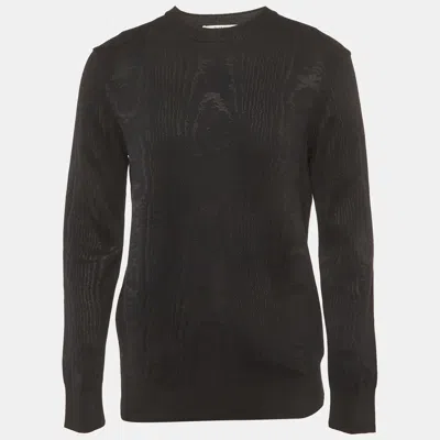 Pre-owned Givenchy Black Jacquard Knit Crewneck Sweatshirt M