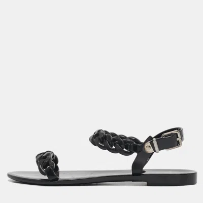 Pre-owned Givenchy Black Jelly Chain Flat Sandals Size 38