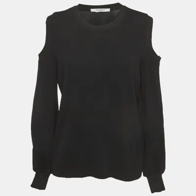 Pre-owned Givenchy Black Jersey Cold Shoulder Top L