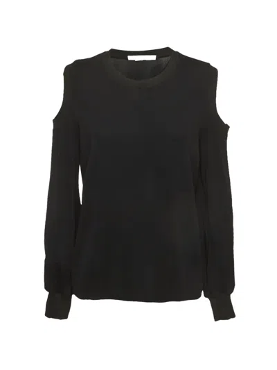 Pre-owned Givenchy Black Jersey Cold Shoulder Top L