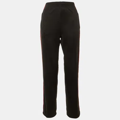 Pre-owned Givenchy Black Jersey Logo Tape Track Pants S