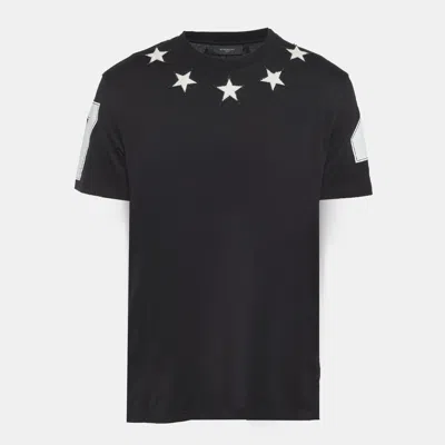 Pre-owned Givenchy Black Jersey Star Motif Embroidered T-shirt Xl