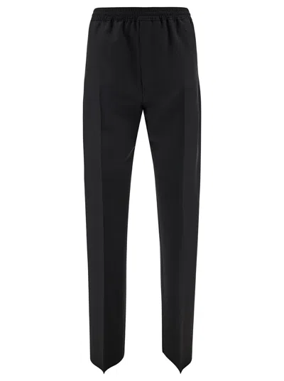 Givenchy Black Jogger Pants With Elastic Waistband In Wool And Mohair Man In Multicolor
